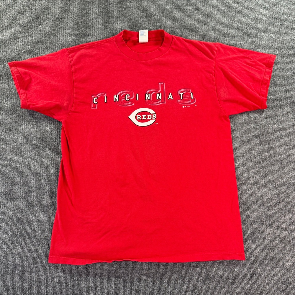Logo 7 Cincinnati Reds T Shirt Mens XL Red Vintage 1999 MLB Graphic Tee Cotton